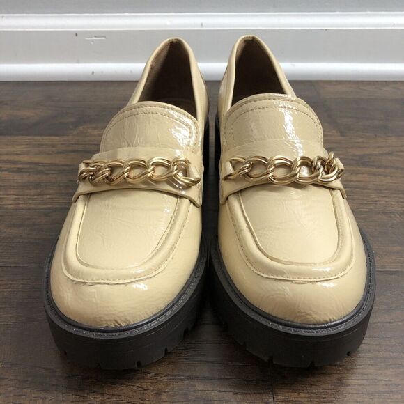 Sam Edelman Taelor Size 6.5 Chunky Y2K‎ Platform Loafer Shoes Tan Neutral Career - Picture 3 of 14